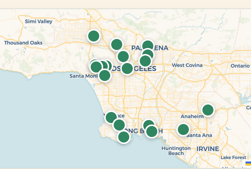 Map showing local player reach